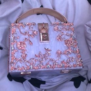 Gold & Milky White box purse